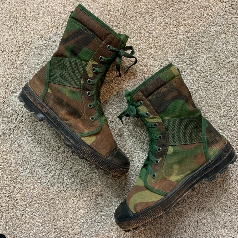 MILITARY Green Brown Canvas CAMOUFLAGE Jungle TACTICAL Ops ARMY Combat BOOTS  39
